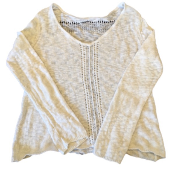 Full Tilt White Gauze Sweater, Small - Picture 1 of 4